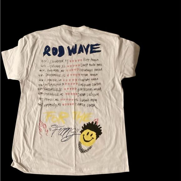 Rod Wave Tour White T-Shirt “For the Fans” - Picture 2 of 2